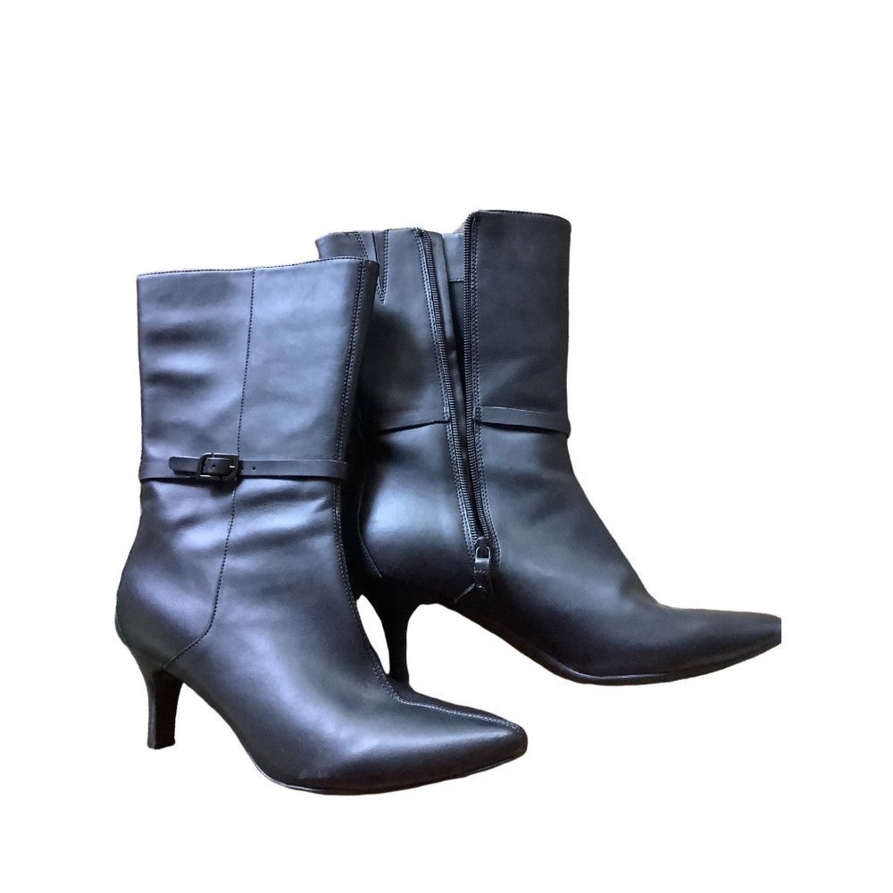 Rockport Craving Plain Premium Black Leather Boots — 8W